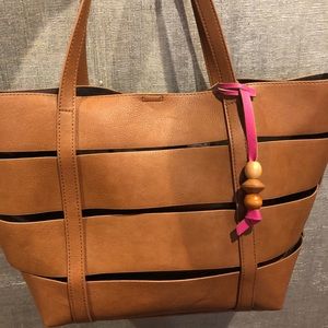 Leather beach bag